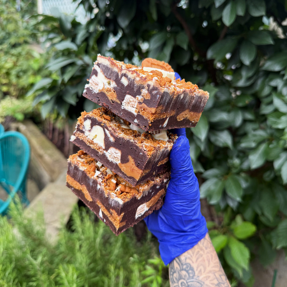 Biscoff & White KitKat Brownie