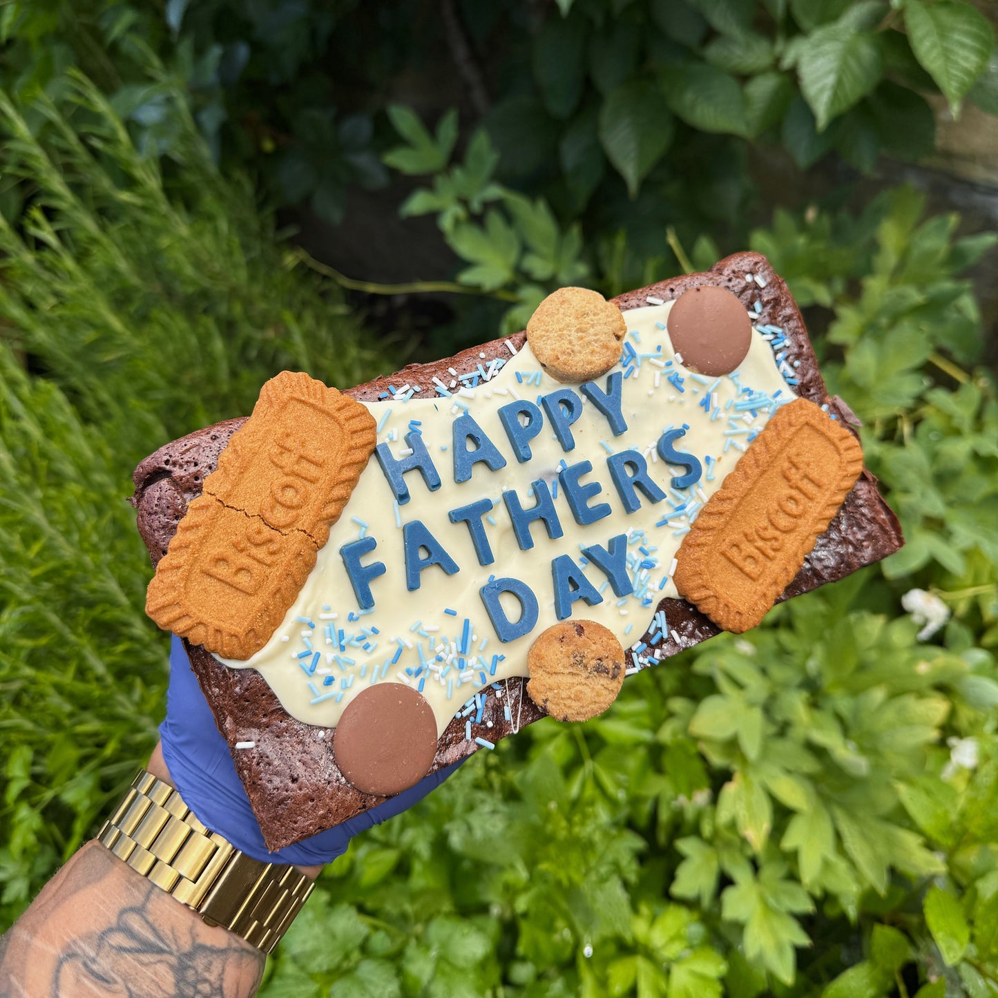 'HAPPY FATHERS DAY' Brownie Slab