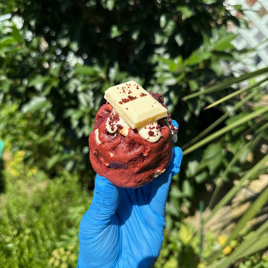 Red Velvet Cake Stuffed Cookie