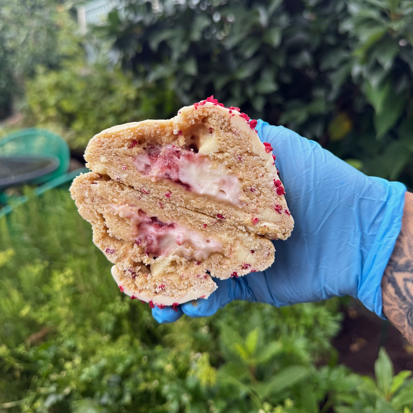 Raspberry Ripple Cheesecake Cookie