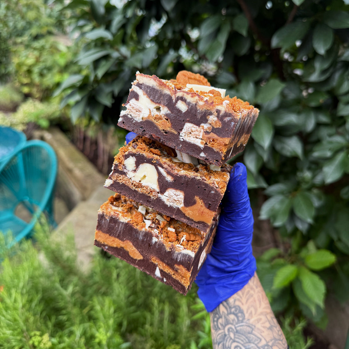 Biscoff & White KitKat Brownie