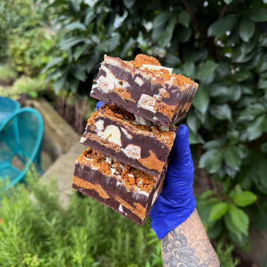 Biscoff & White KitKat Brownie