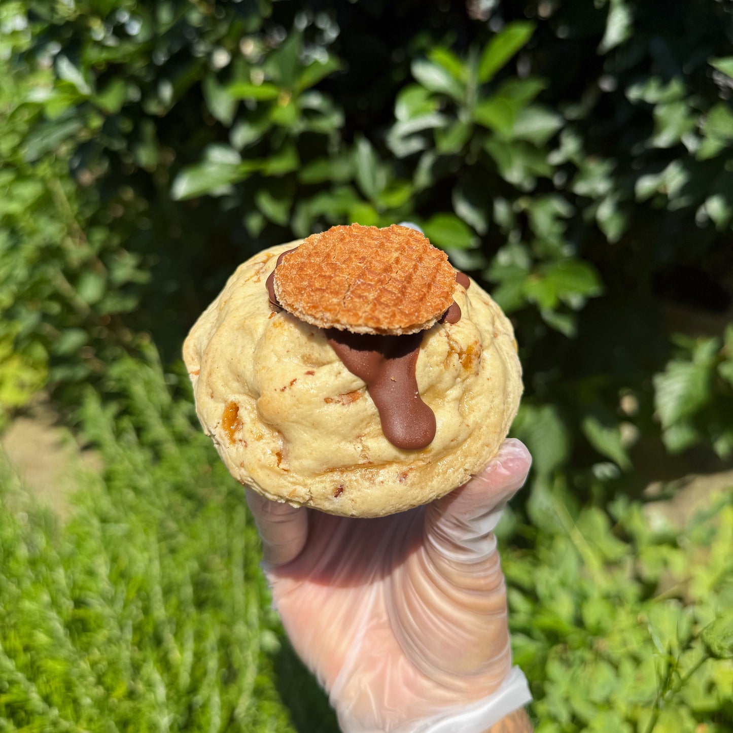 Stroopwafel Stuffed Cookie